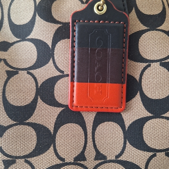 Coach Black and Tan Signature Tote - Picture 3 of 8